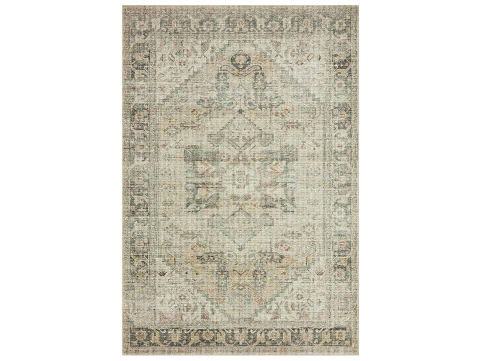 Skye Bordered Runner Area Rug in Natural Sand