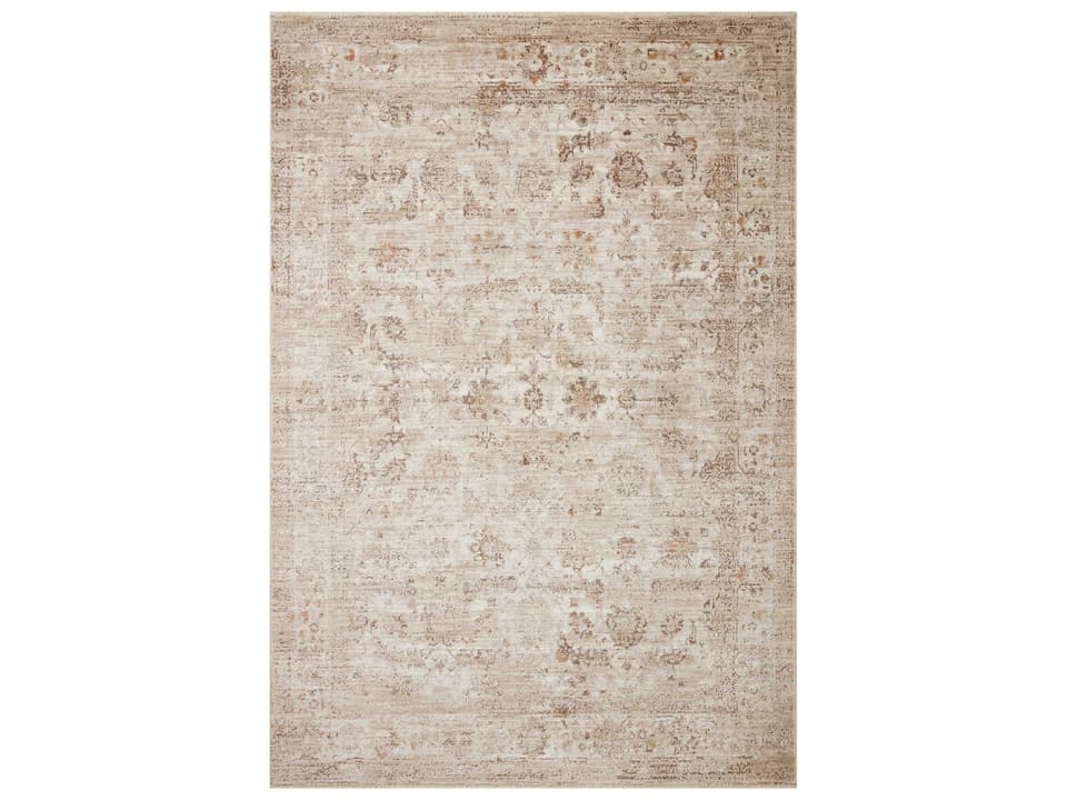 Sonnet Bordered Area Rug in Sand and Taupe