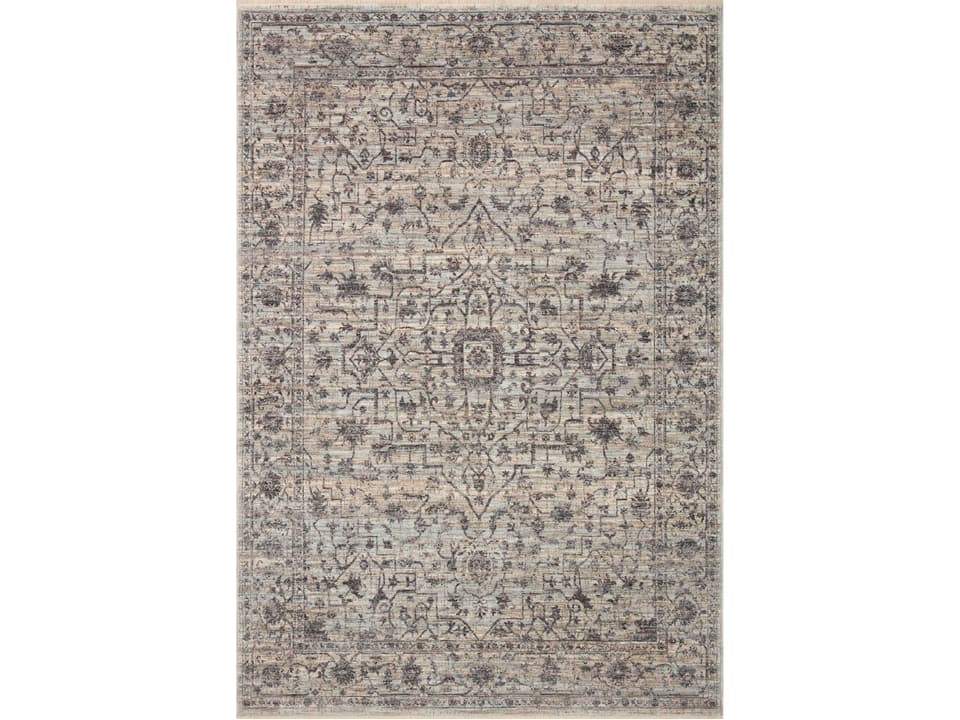 Sorrento Oriental Runner Area Rug in Mist Charcoal
