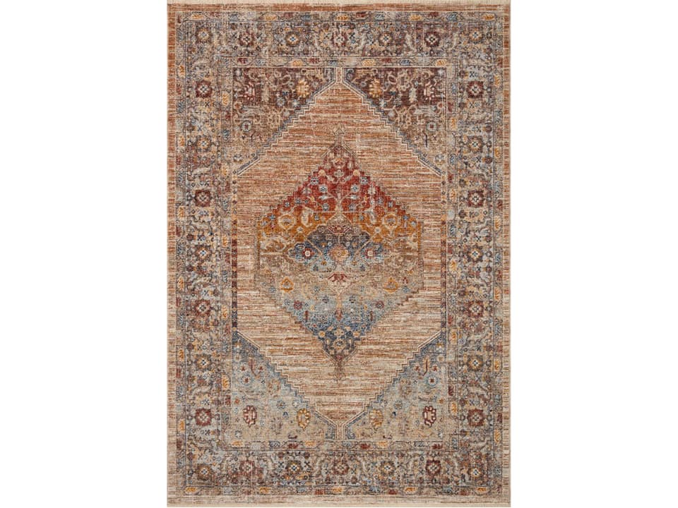 Sorrento Bordered Runner Area Rug with Vintage Style