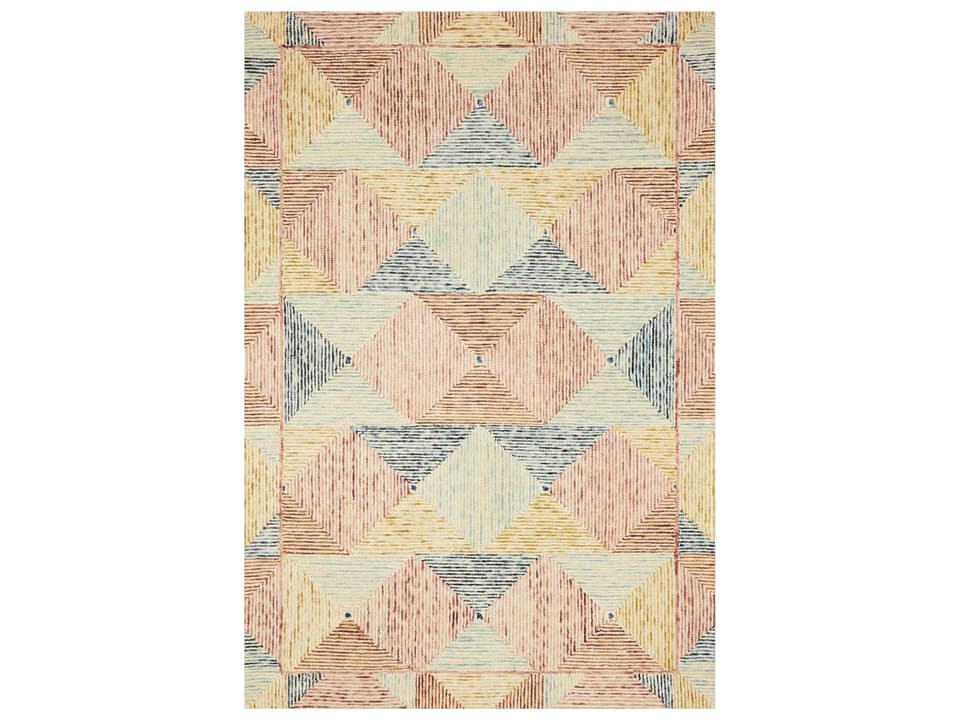 Spectrum Bordered Area Rug Ivory Multi Wool Hand Hooked