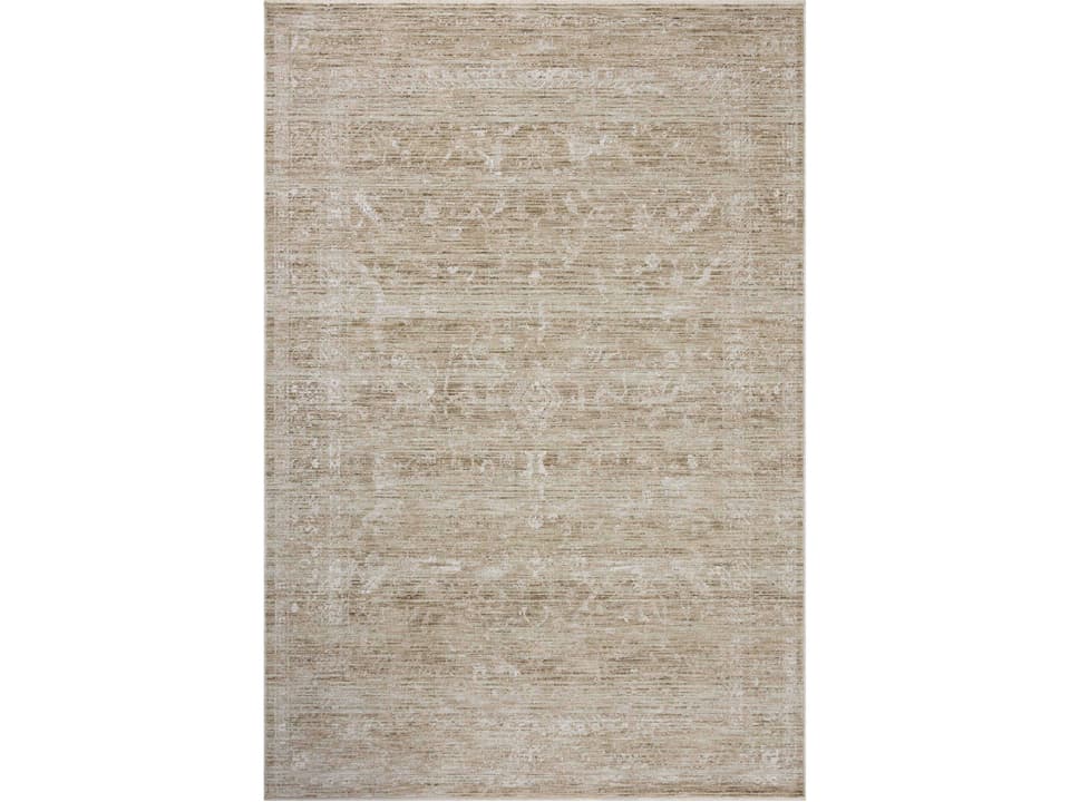 Tabitha Abstract Traditional Power-Loomed Runner Rug in Sage and Ivory