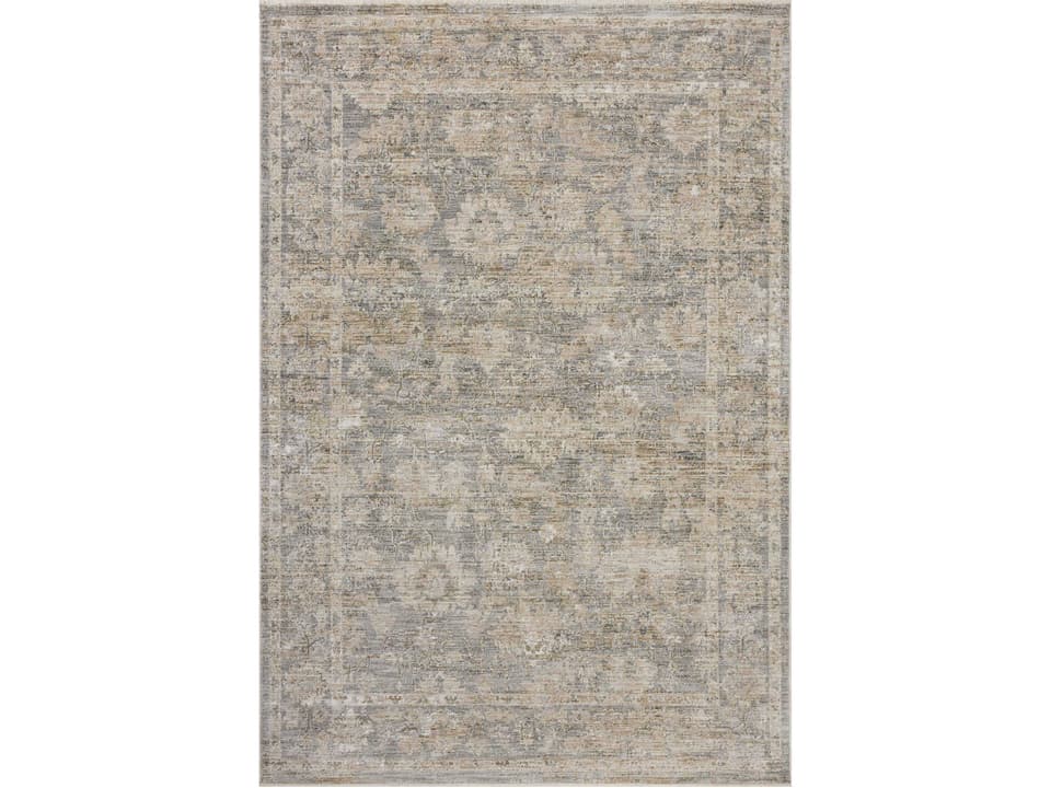 Tabitha Bordered Runner Area Rug in Slate Natural
