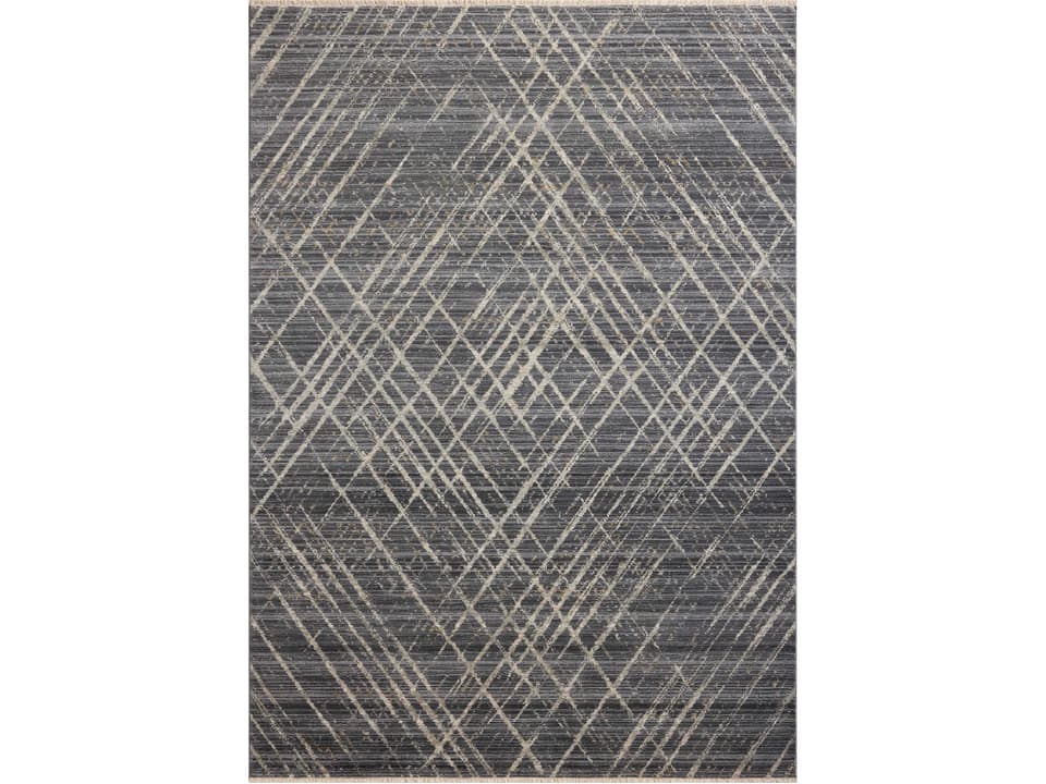 Wade Geometric Power-Loomed Area Rug in Midnight Beige