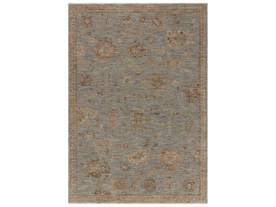 Willa Traditional Floral Area Rug in Sky Natural