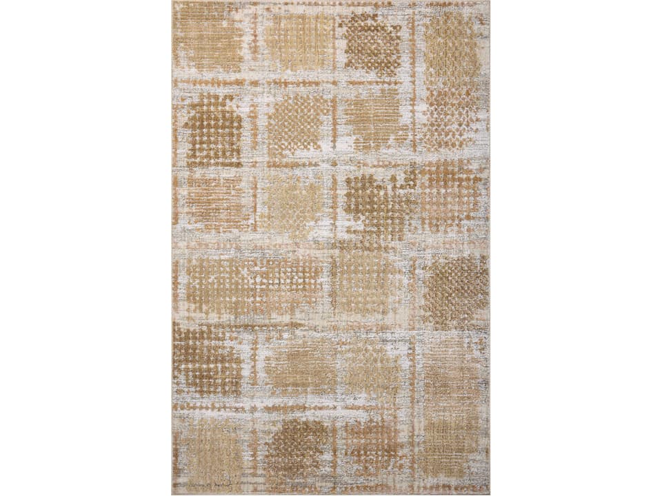 Wyatt Abstract Power Loomed Area Rug in Adobe and Dove
