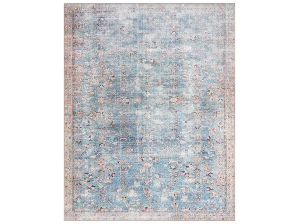 Wynter Bordered Runner Area Rug in Teal Multi