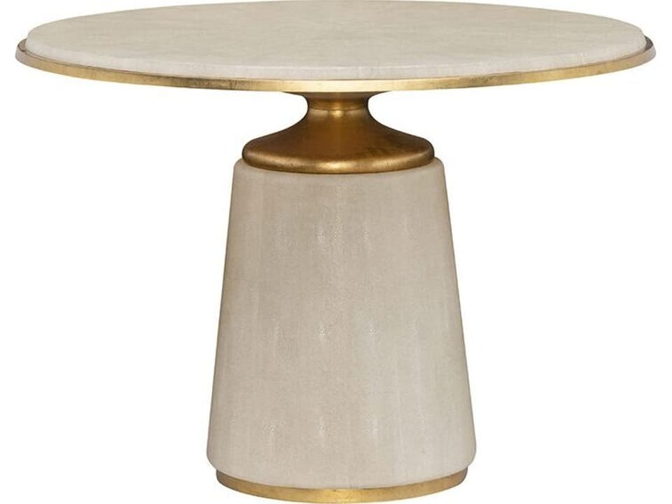 Opera Faux Shagreen Center Table with Gold Accents