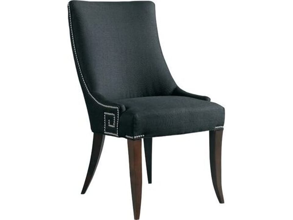 Ally Upholstered Armless Dining Side Chair in Antique Walnut Finish