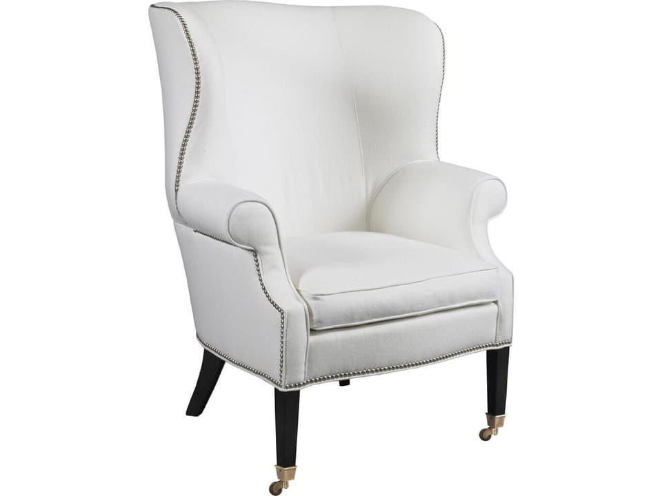 LA Express Upholstered Accent Chair with Casters in Charbrown Finish