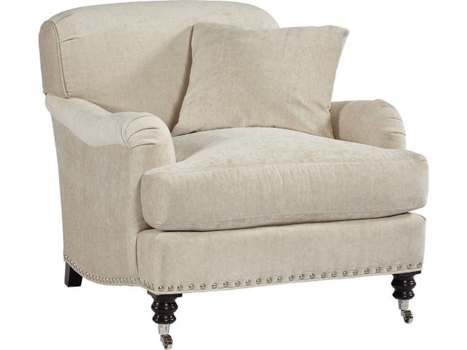 Albert Rolling Accent Chair with Casters and Nailhead Trim