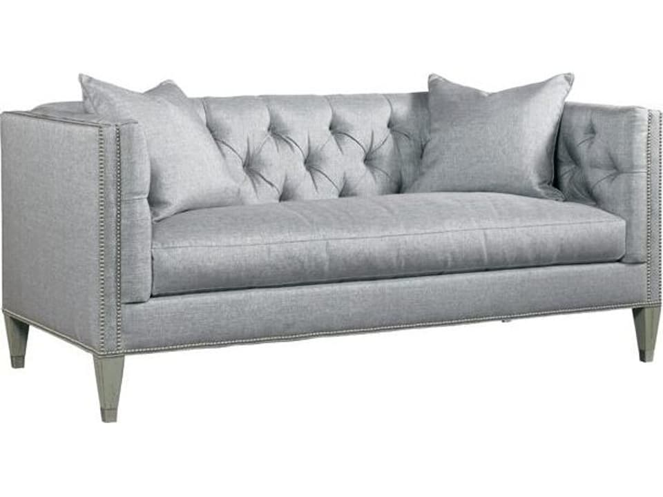 Wright Tufted Fabric Loveseat with Nailhead Trim