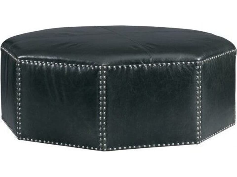 Benson Square Cocktail Ottoman in Leather