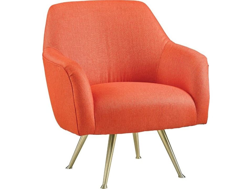 Modern Living Upholstered Swivel Accent Chair with Metal Legs