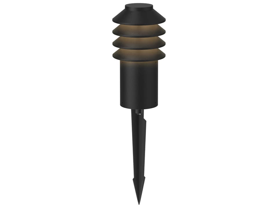 Bysted Garden Short Outdoor Path Light in Black with Spike Mount