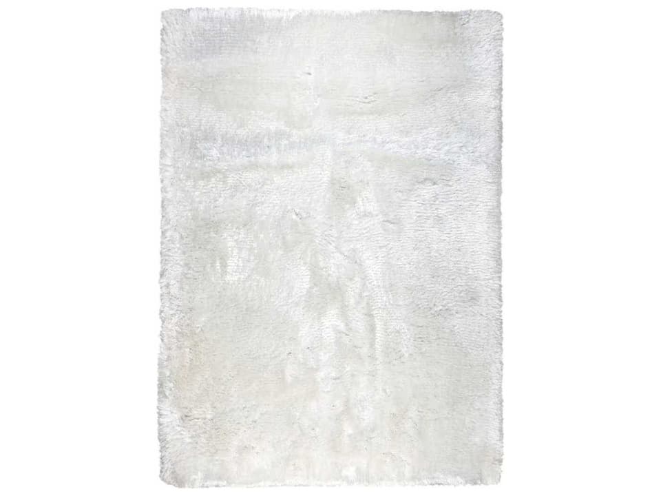 Adore Handwoven Polyester Area Rug in Ice White with Shaggy Pile