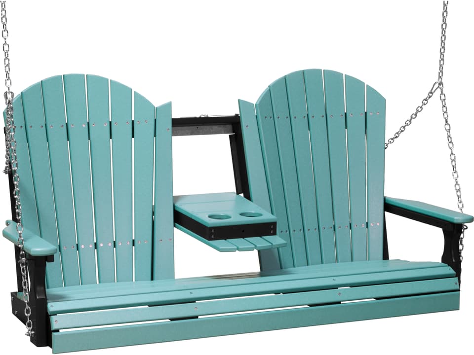 5 Foot Adirondack Recycled Plastic Swing with Center Console