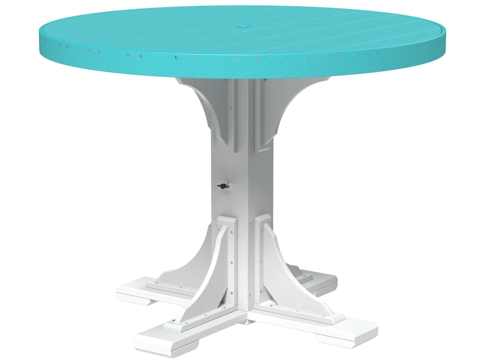 48 Inch Round Poly Lumber Counter Height Table with Umbrella Hole