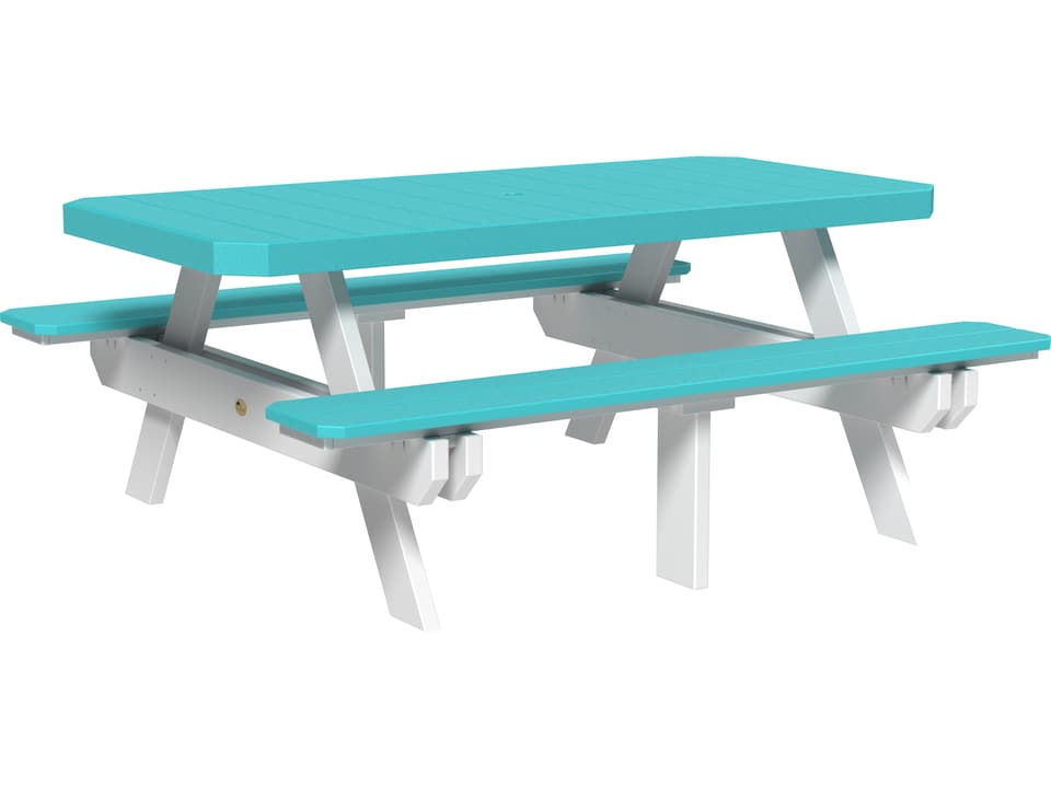 6 Foot Rectangular Dining Height Recycled Plastic Picnic Table