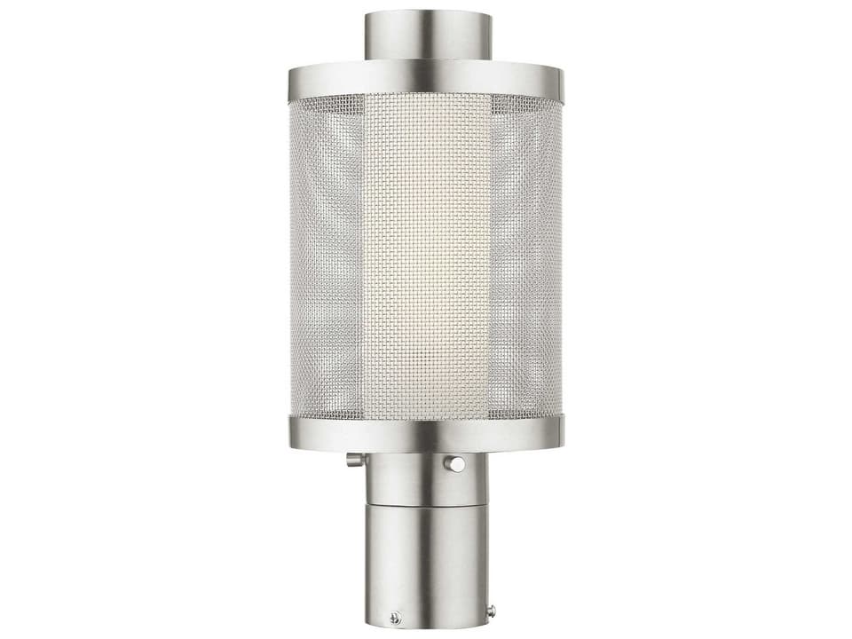 1-Light Nottingham Modern Outdoor Post Light in Brushed Nickel