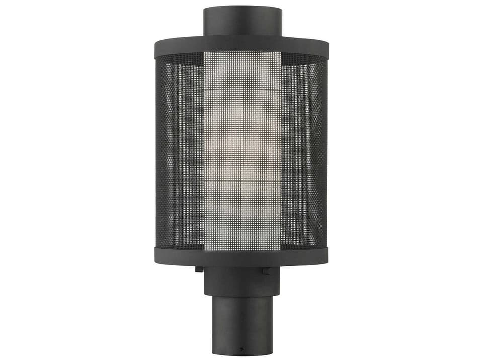 Nottingham 1-Light Outdoor Post Top Lantern in Textured Black