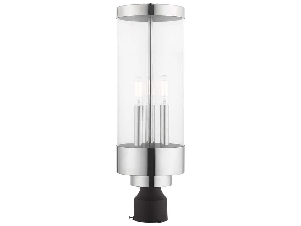 Hillcrest 3-Light Outdoor Post Light in Polished Chrome