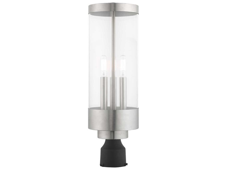 Hillcrest 3-Light Outdoor Post Light in Brushed Nickel
