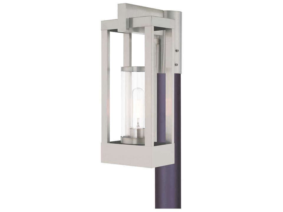 1-Light Delancey Outdoor Post Light in Brushed Nickel