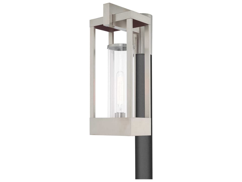 Delancey 1-Light Outdoor Post Top Lantern in Brushed Nickel