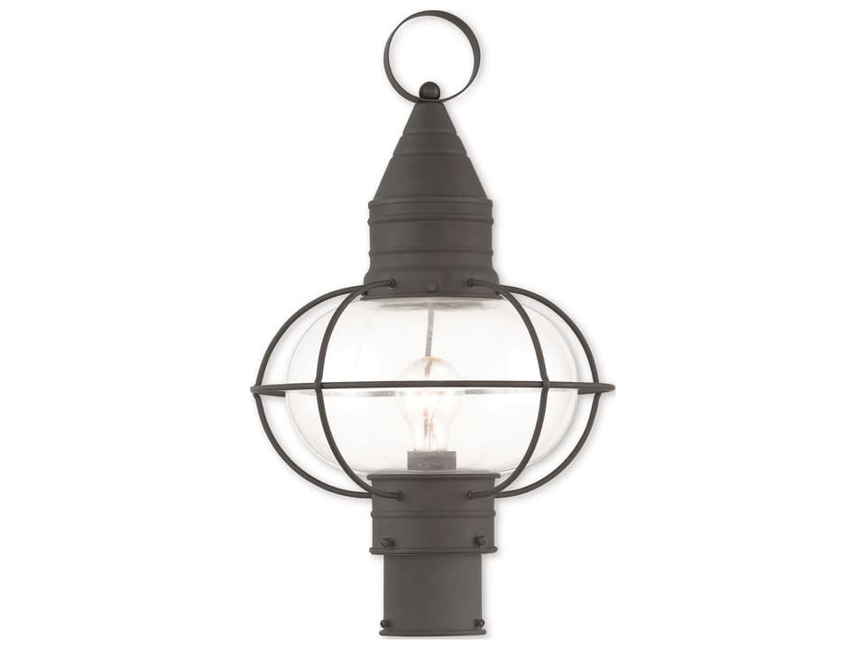 Newburyport 1-Light Outdoor Post Top Lantern in Black