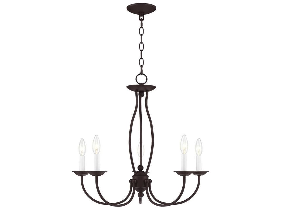 Home Basics 5-Light Bronze Candelabra Chandelier