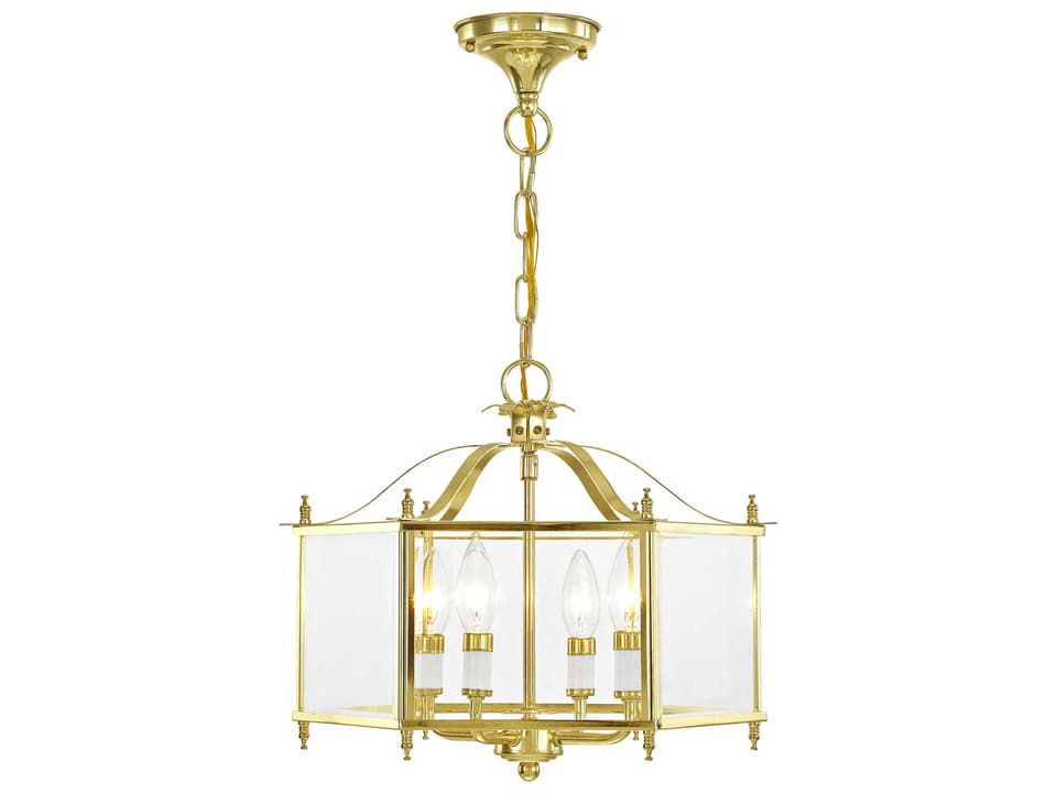Livingston 4-Light Convertible Pendant Light in Polished Brass