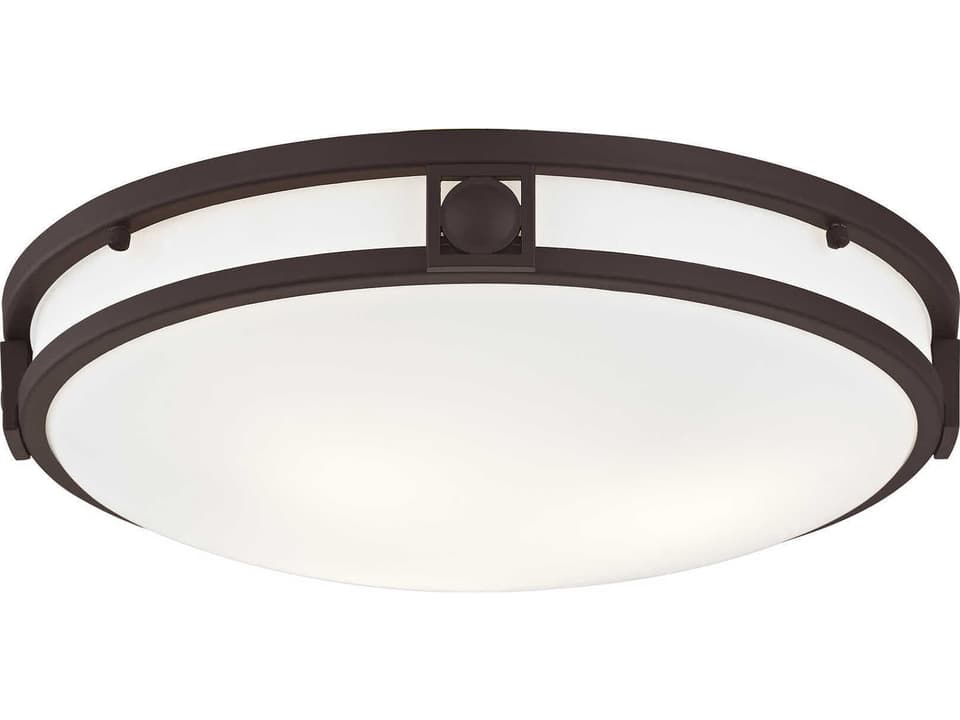 Titania 3-Light Flush Mount in Bronze with Satin White Glass