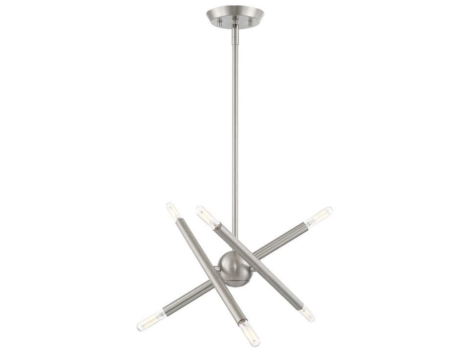 6-Light Soho Brushed Nickel Candelabra Sputnik Chandelier