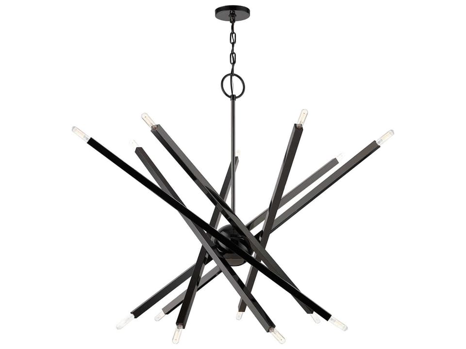 Monaco 14-Light Black Chrome Sputnik Chandelier