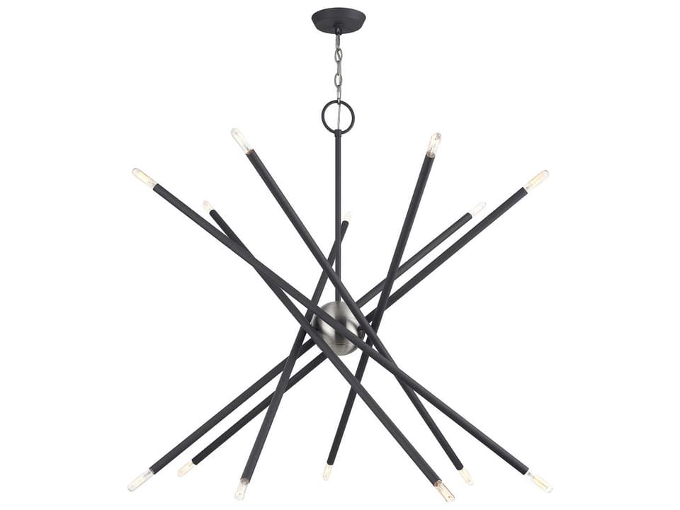 Soho 14-Light Chandelier in Scandinavian Gray and Brushed Nickel