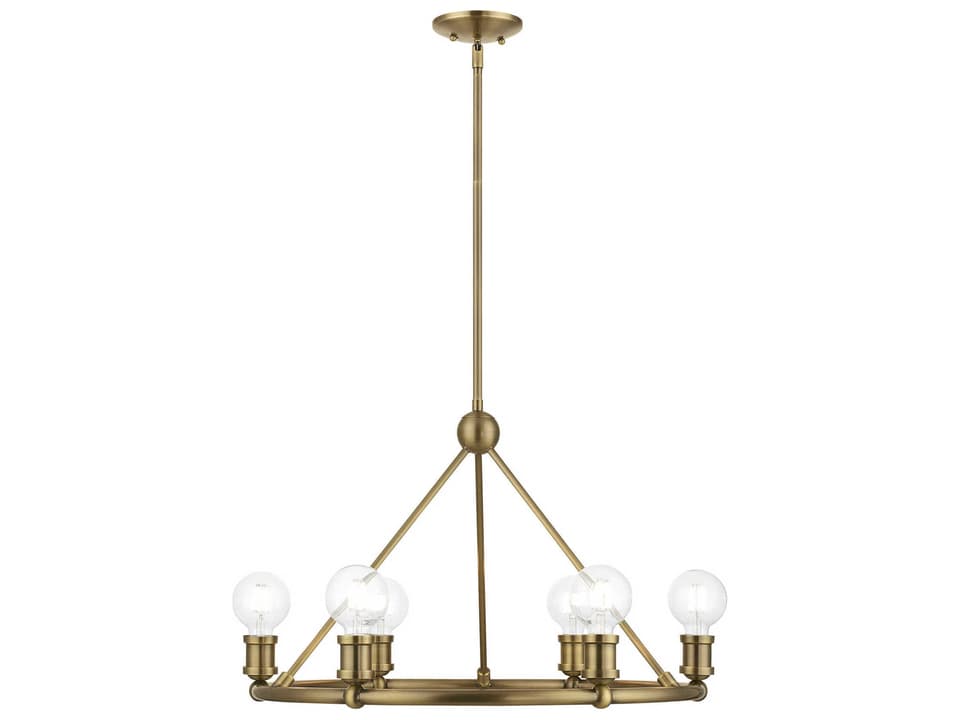 Lansdale 6-Light Chandelier in Antique Brass
