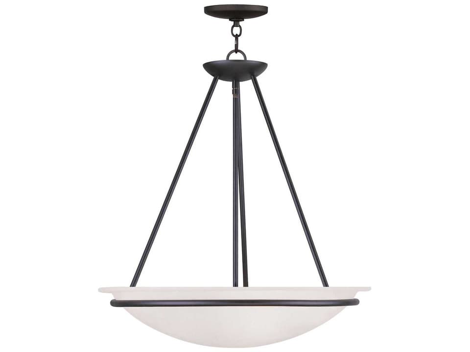 Newburgh 3-Light Black Glass Bowl Pendant