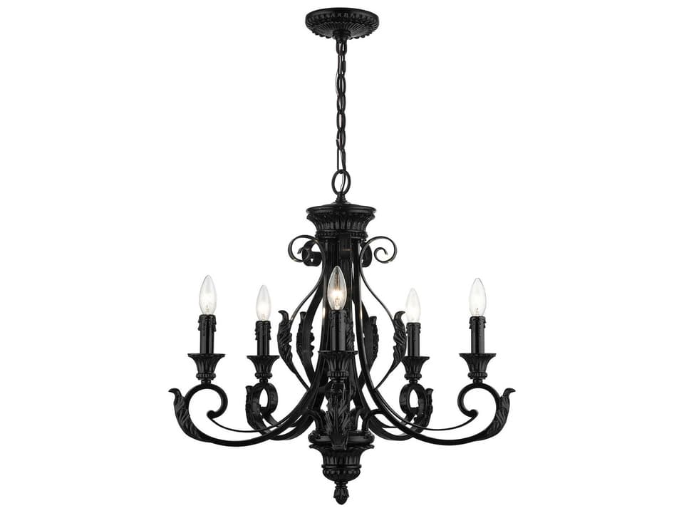 5-Light Valencia Chandelier in Shiny Black
