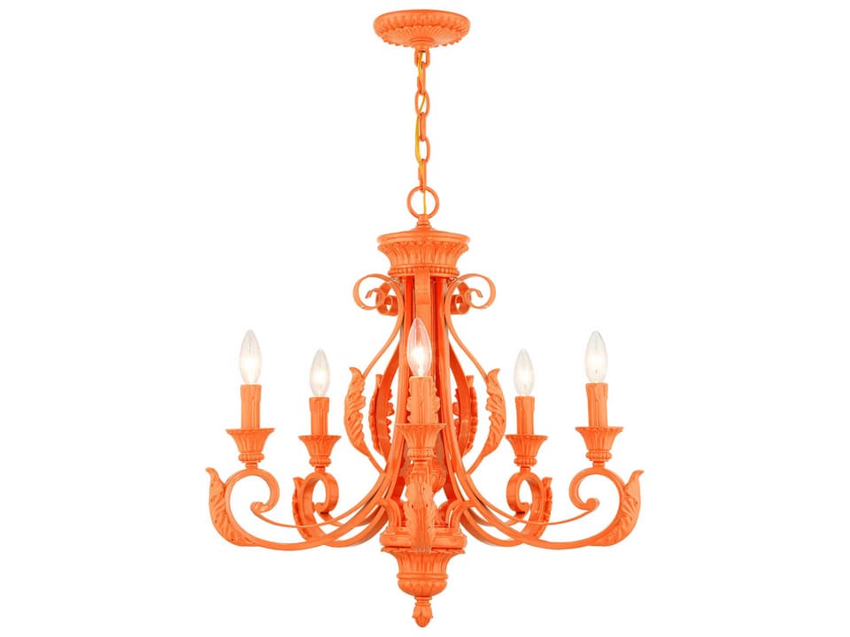 5-Light Valencia Chandelier in Shiny Orange