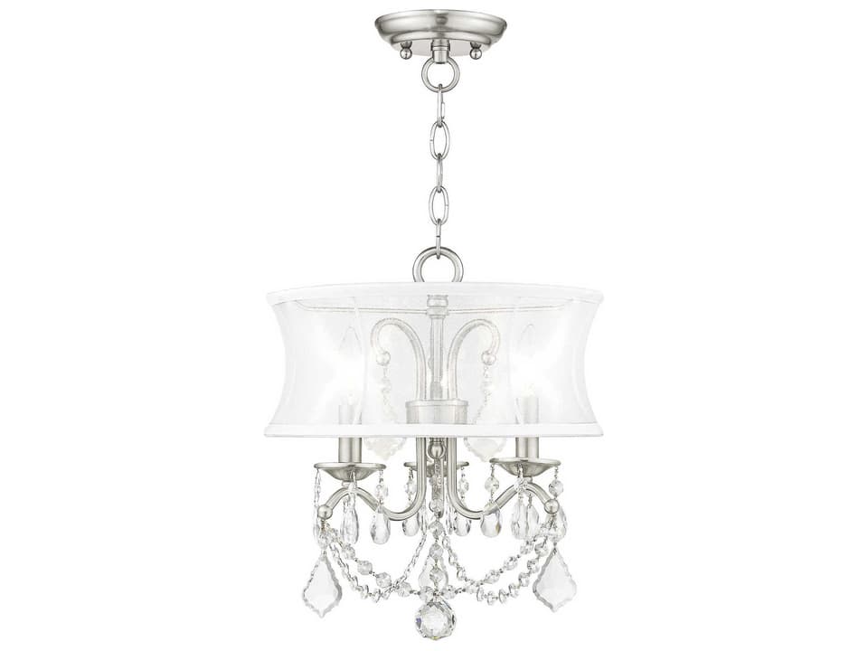 Newcastle 3-Light Brushed Nickel Convertible Mini Chandelier