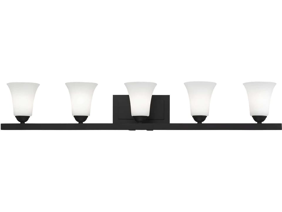 Ridgedale 5-Light Black Glass Vanity Light