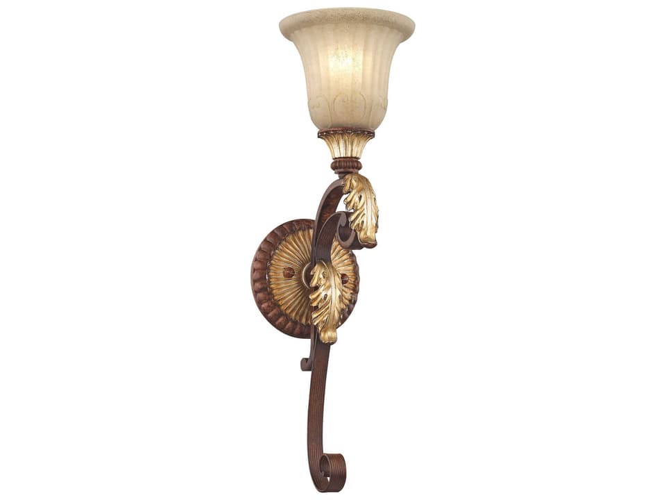 Villa Verona 1-Light Wall Sconce in Verona Bronze Aged Gold Leaf