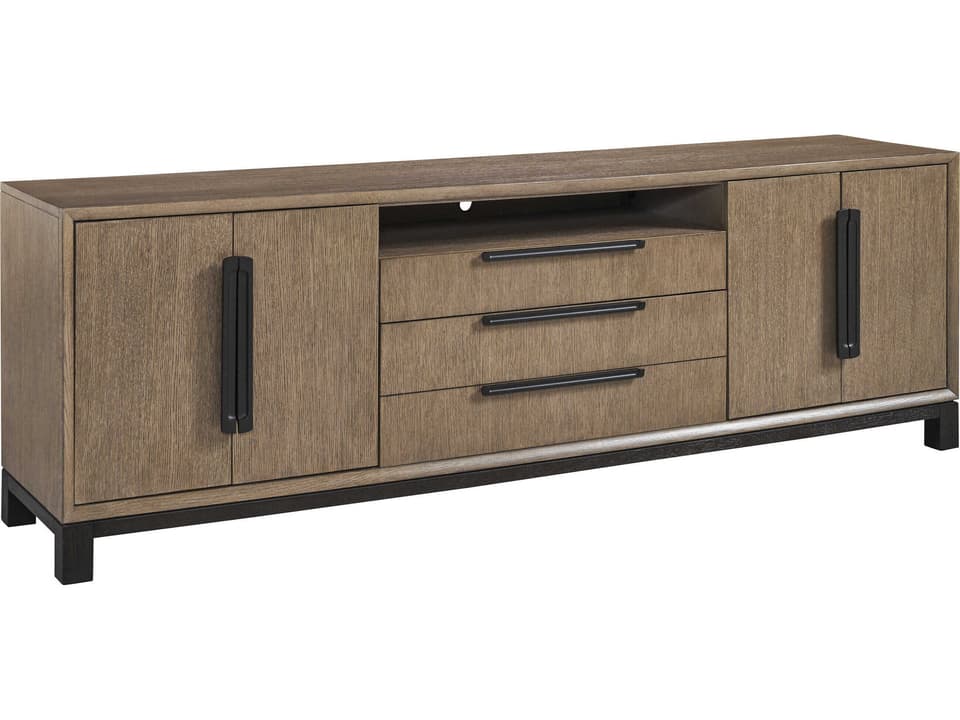 Zanzibar Tunis 92-Inch Media Console in Warm Taupe Oak and Deep Expresso