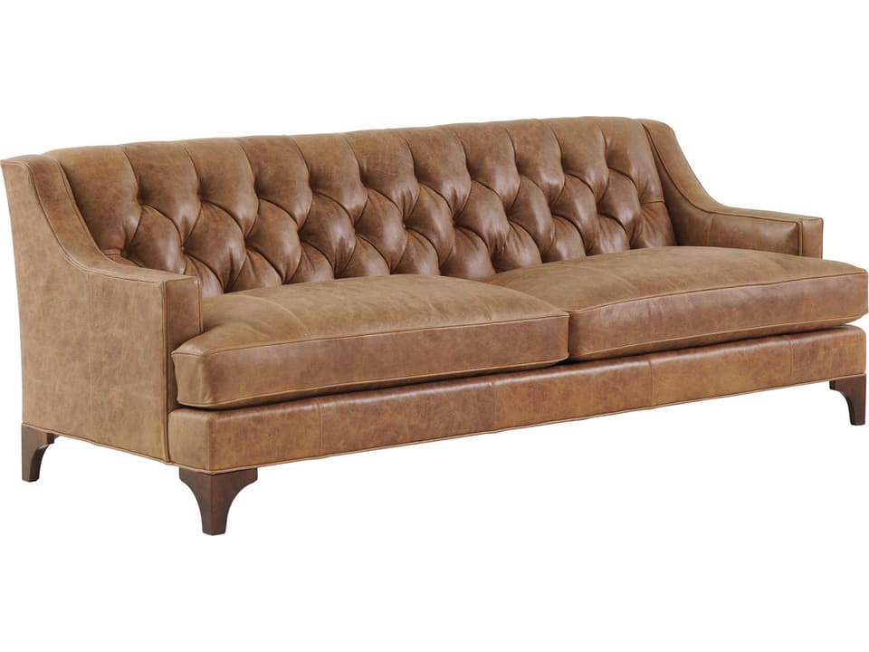 Silverado Sonoma 4-Seat Tufted Leather Sofa in Palm Coast Brown
