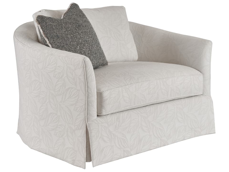 Veneto Swivel Upholstered Club Chair in Cream Fabric