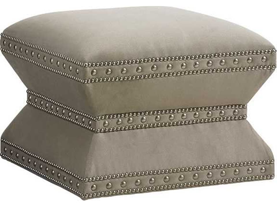 Laurel Canyon Wheatley Upholstered Ottoman with Nailhead Trim