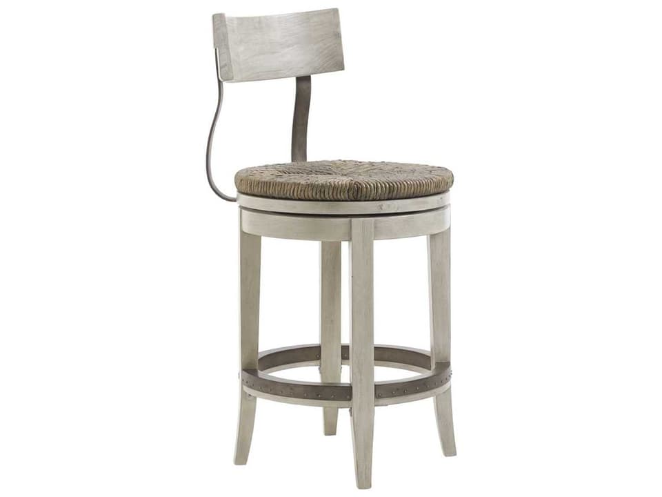 Oyster Bay Merrick Swivel Counter Stool in Light Oyster Shell
