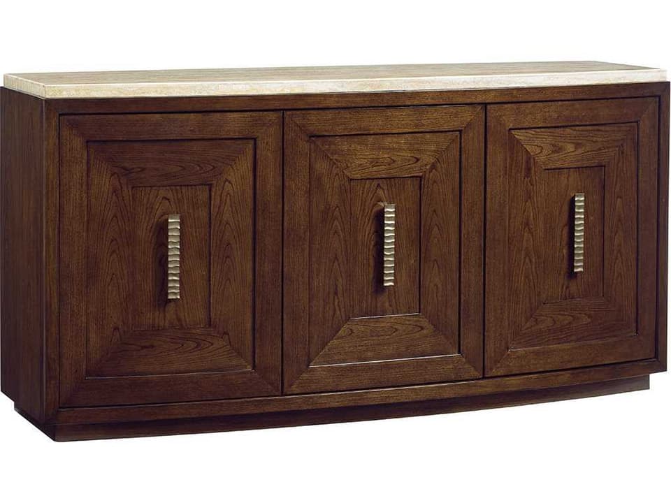 Laurel Canyon Mariposa Buffet in Rich Mocha with Silver Travertine Top