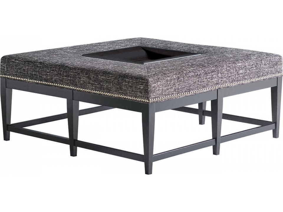 Carillon Upholstered Cocktail Ottoman with Removable Tray